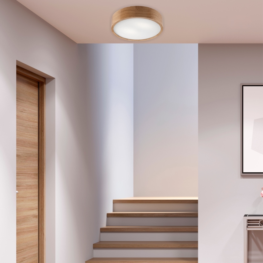 Brilagi - Plafón LED CARVALHO 2xE27/60W/230V roble diá. 37,5 cm