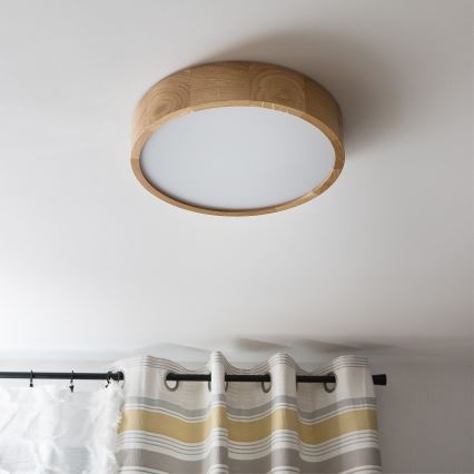 Brilagi - Plafón LED CARVALHO 2xE27/60W/230V roble diá. 37,5 cm