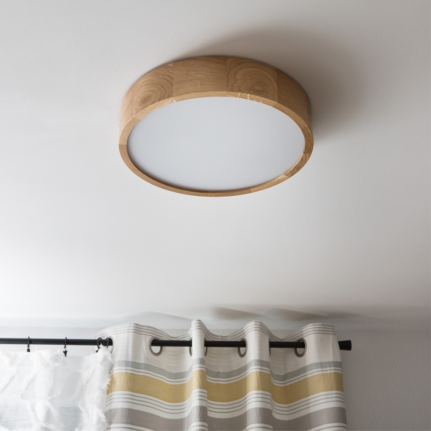 Brilagi - Plafón LED CARVALHO 2xE27/60W/230V roble diá. 37,5 cm