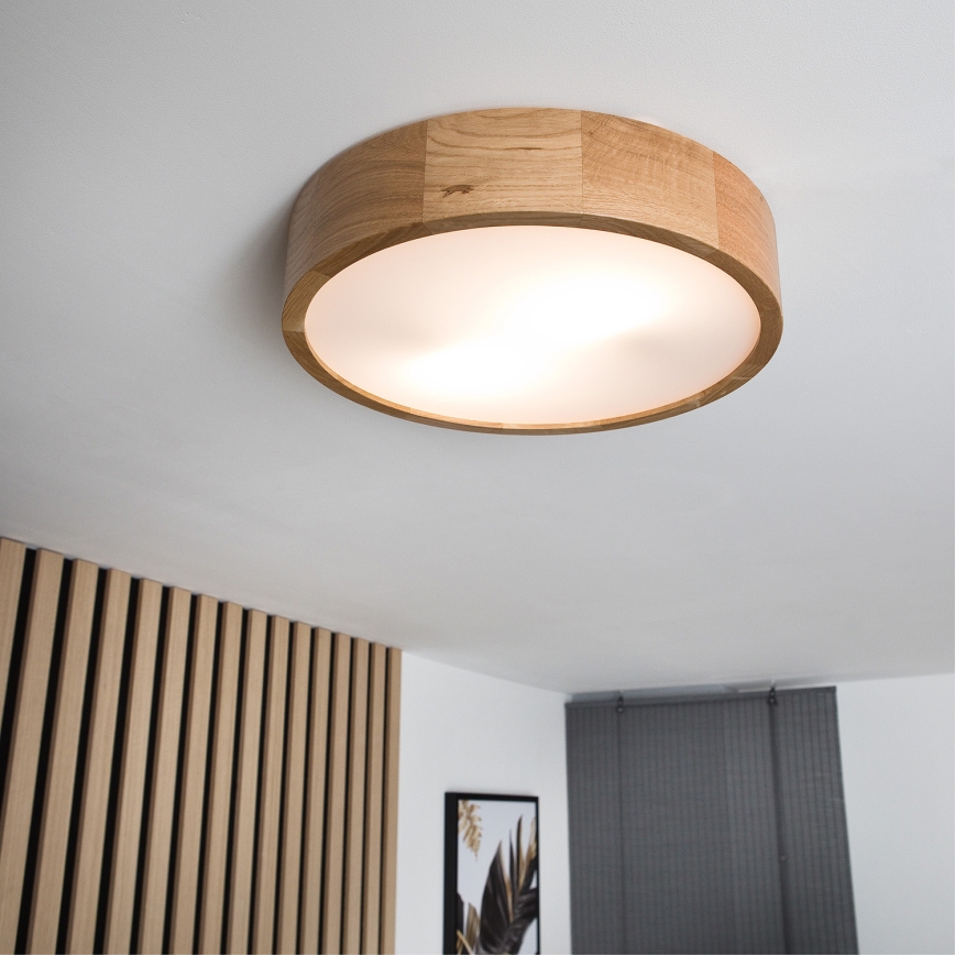 Brilagi - Plafón LED CARVALHO 2xE27/60W/230V roble diá. 37,5 cm