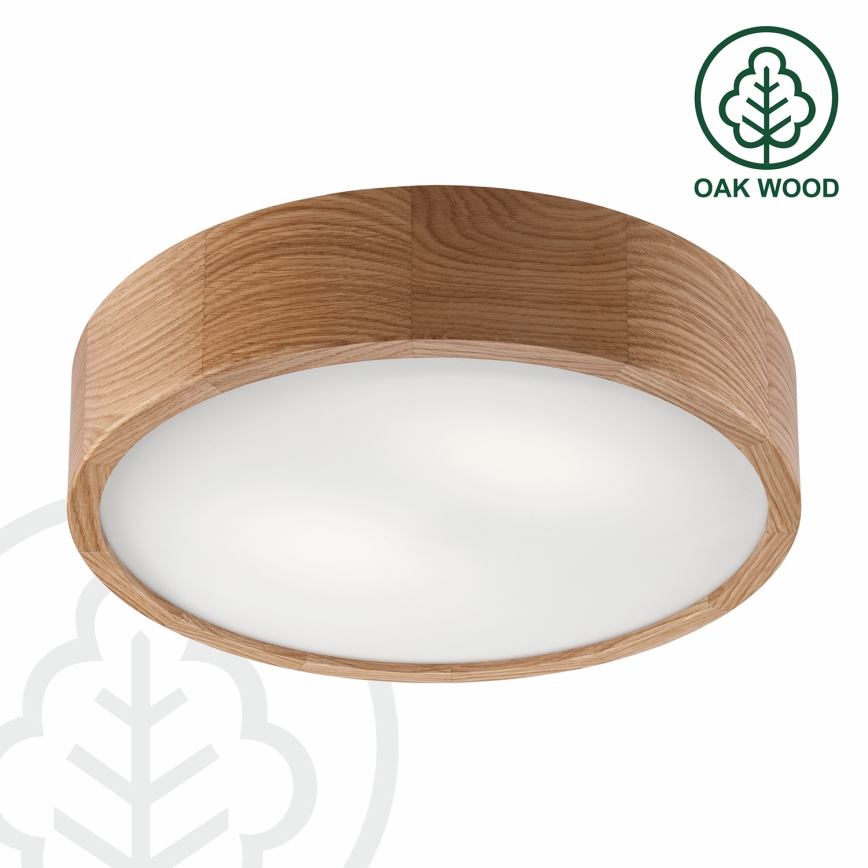 Brilagi - Plafón LED CARVALHO 2xE27/60W/230V roble diá. 37,5 cm