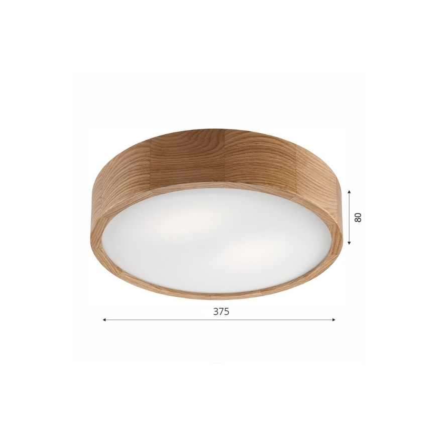 Brilagi - Plafón LED CARVALHO 2xE27/60W/230V roble diá. 37,5 cm