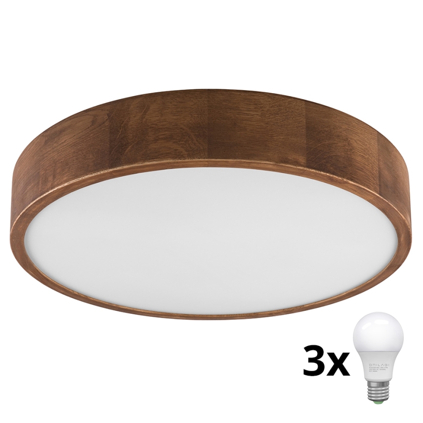 Brilagi - Plafón LED CARVALHO 3xE27/60W/230V roble cereza diá. 47 cm