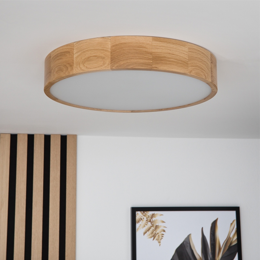 Brilagi - Plafón LED CARVALHO 3xE27/60W/230V roble diá. 47,5 cm