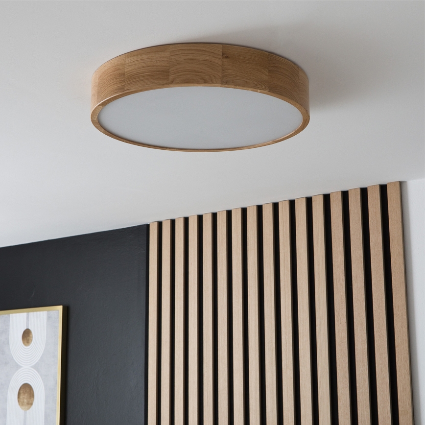 Brilagi - Plafón LED CARVALHO 3xE27/60W/230V roble diá. 47,5 cm