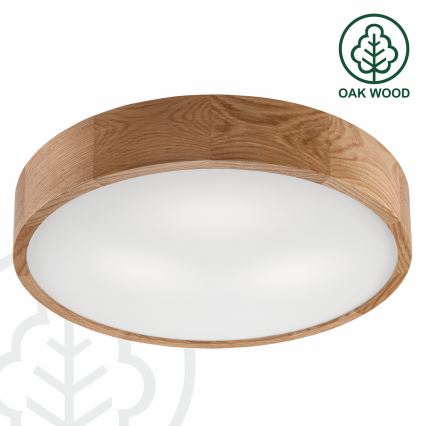 Brilagi - Plafón LED CARVALHO 3xE27/60W/230V roble diá. 47,5 cm