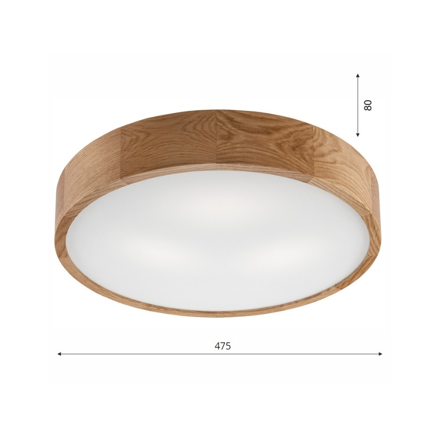 Brilagi - Plafón LED CARVALHO 3xE27/60W/230V roble diá. 47,5 cm