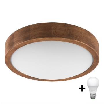 Brilagi - Plafón LED CARVALHO SLIM 1xE27/60W/230V roble cereza diá. 27 cm
