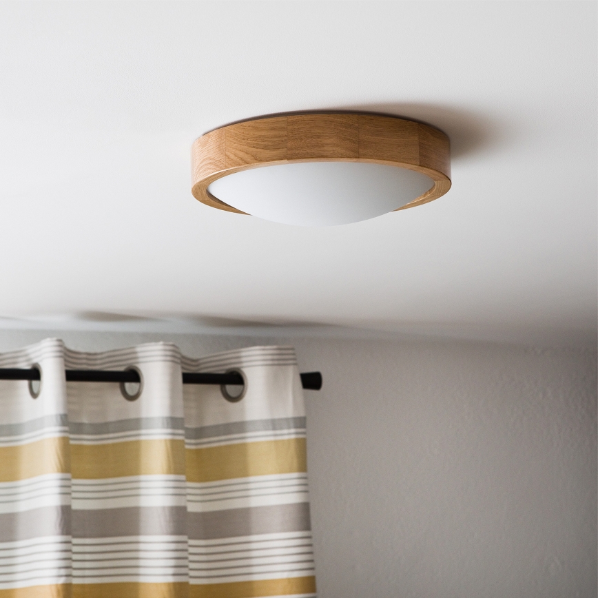 Brilagi - Plafón LED CARVALHO SLIM 1xE27/60W/230V roble diá. 27 cm