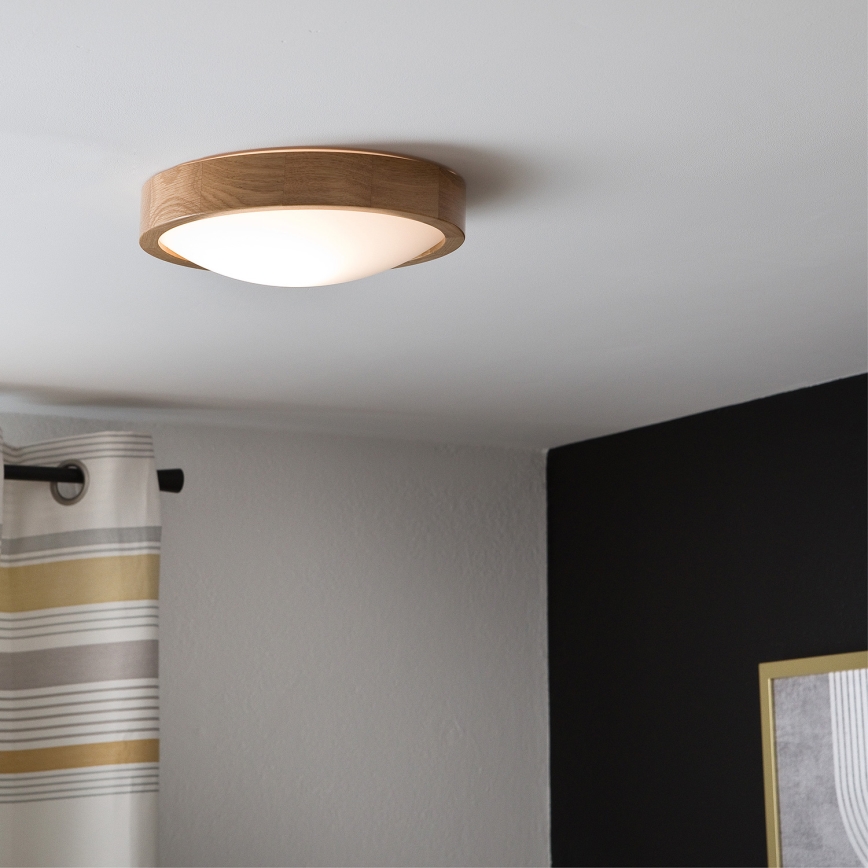 Brilagi - Plafón LED CARVALHO SLIM 1xE27/60W/230V roble diá. 27 cm