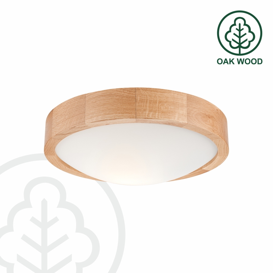 Brilagi - Plafón LED CARVALHO SLIM 1xE27/60W/230V roble diá. 27 cm