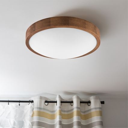 Brilagi - Plafón LED CARVALHO SLIM 2xE27/60W/230V roble cereza diá. 37 cm