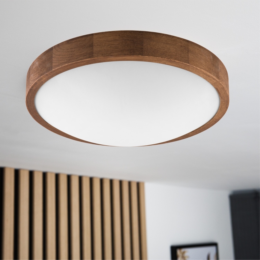 Brilagi - Plafón LED CARVALHO SLIM 2xE27/60W/230V roble cereza diá. 37 cm