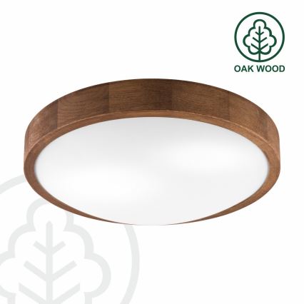 Brilagi - Plafón LED CARVALHO SLIM 2xE27/60W/230V roble cereza diá. 37 cm