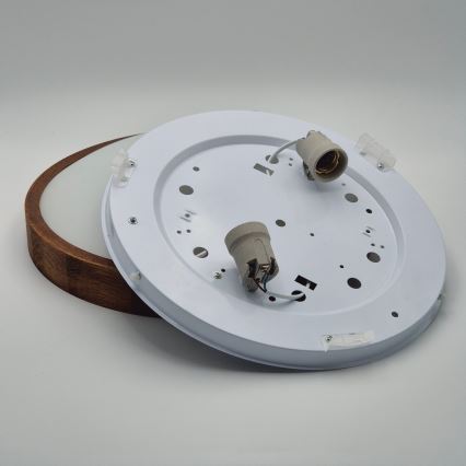 Brilagi - Plafón LED CARVALHO SLIM 2xE27/60W/230V roble cereza diá. 37 cm