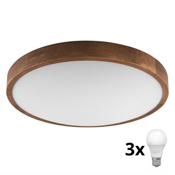 Brilagi - Plafón LED CARVALHO SLIM 3xE27/60W/230V roble cereza diá. 47 cm