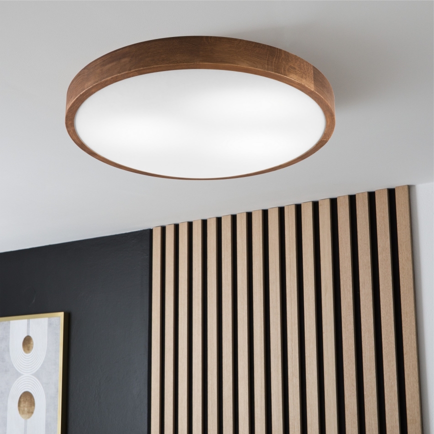 Brilagi - Plafón LED CARVALHO SLIM 3xE27/60W/230V roble cereza diá. 47 cm