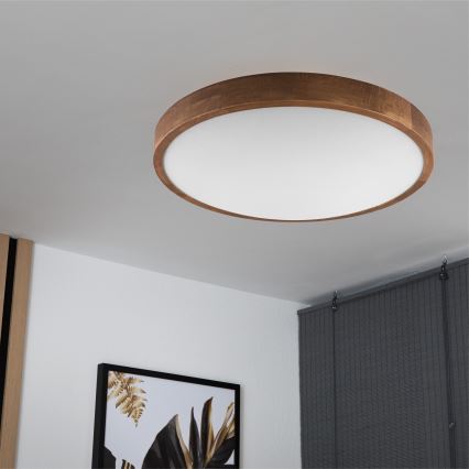 Brilagi - Plafón LED CARVALHO SLIM 3xE27/60W/230V roble cereza diá. 47 cm