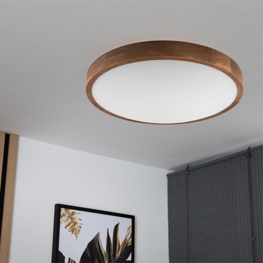 Brilagi - Plafón LED CARVALHO SLIM 3xE27/60W/230V roble cereza diá. 47 cm