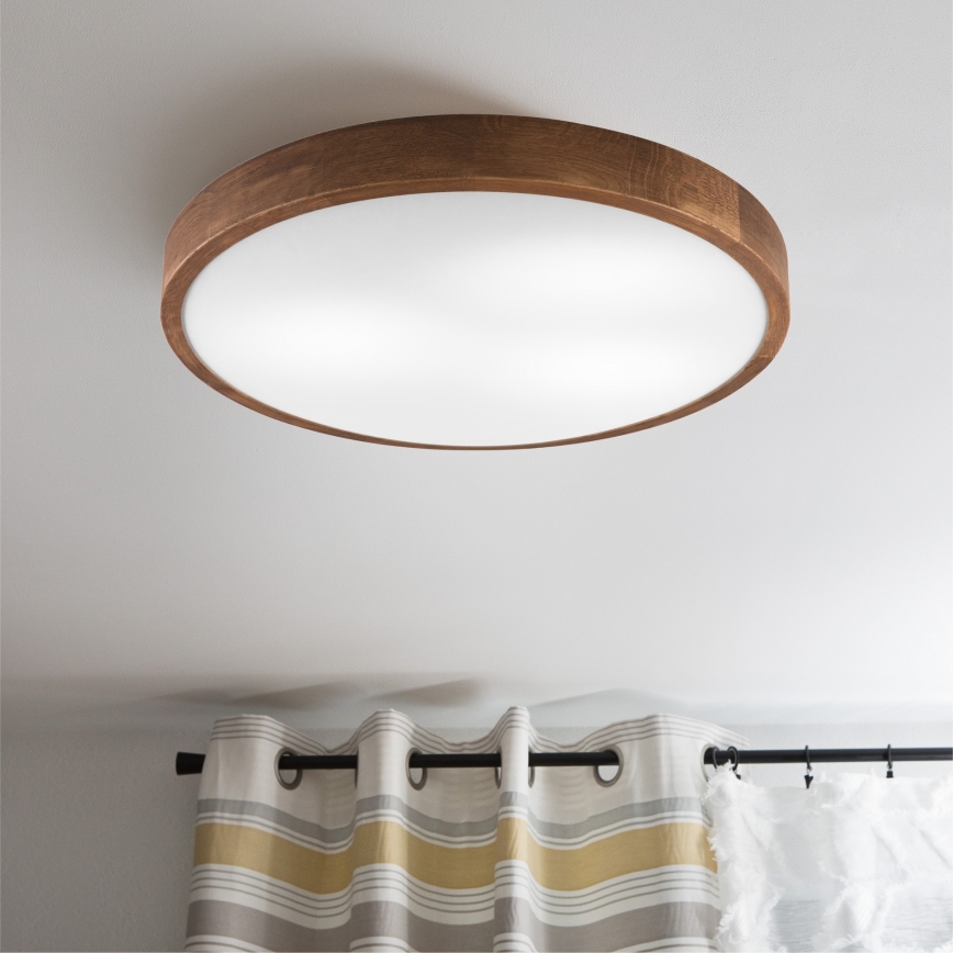 Brilagi - Plafón LED CARVALHO SLIM 3xE27/60W/230V roble cereza diá. 47 cm