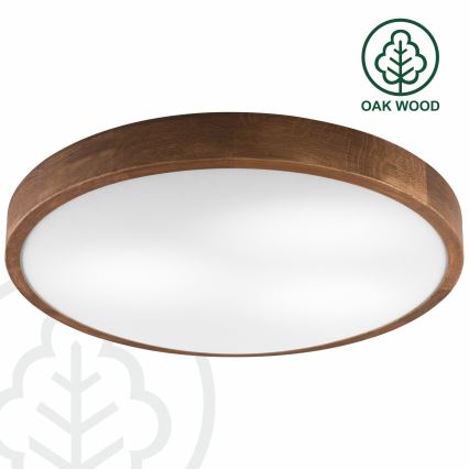 Brilagi - Plafón LED CARVALHO SLIM 3xE27/60W/230V roble cereza diá. 47 cm