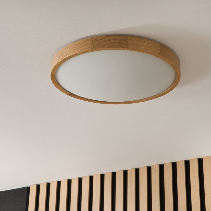 Brilagi - Plafón LED CARVALHO SLIM 3xE27/60W/230V roble diá. 47 cm