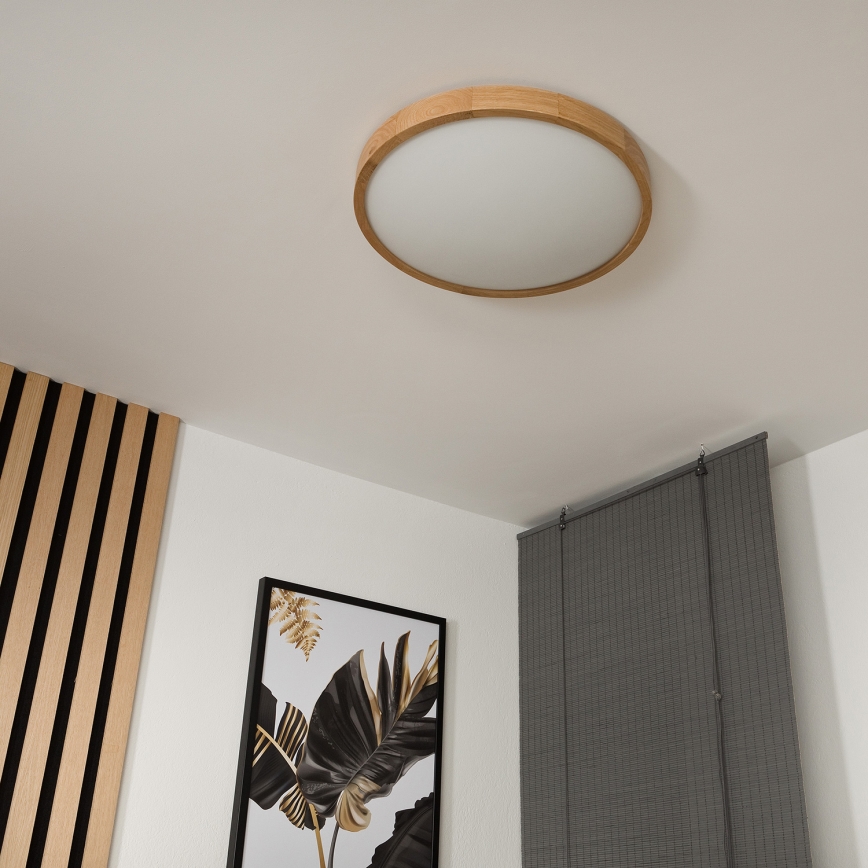 Brilagi - Plafón LED CARVALHO SLIM 3xE27/60W/230V roble diá. 47 cm
