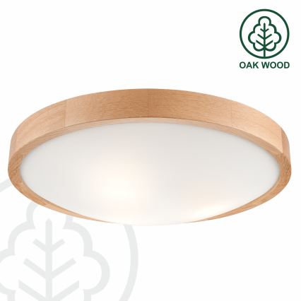 Brilagi - Plafón LED CARVALHO SLIM 3xE27/60W/230V roble diá. 47 cm