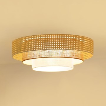 Brilagi - Plafón LED CEDAR LUNETA LED/26W/230V beige/marrón/color crema