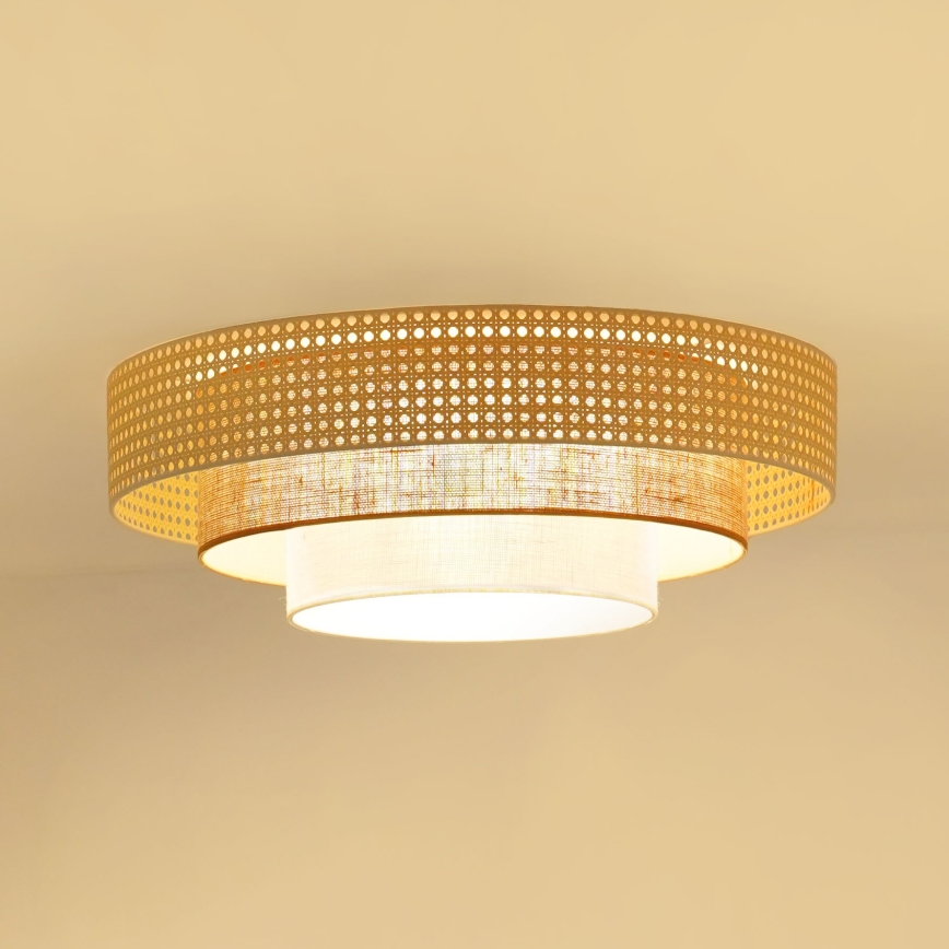 Brilagi - Plafón LED CEDAR LUNETA LED/26W/230V beige/marrón/color crema