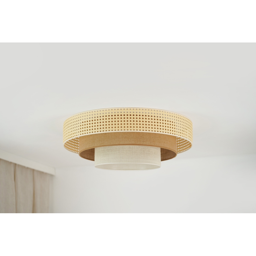 Brilagi - Plafón LED CEDAR LUNETA LED/26W/230V beige/marrón/color crema