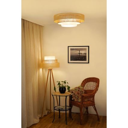 Brilagi - Plafón LED CEDAR LUNETA LED/26W/230V beige/marrón/color crema