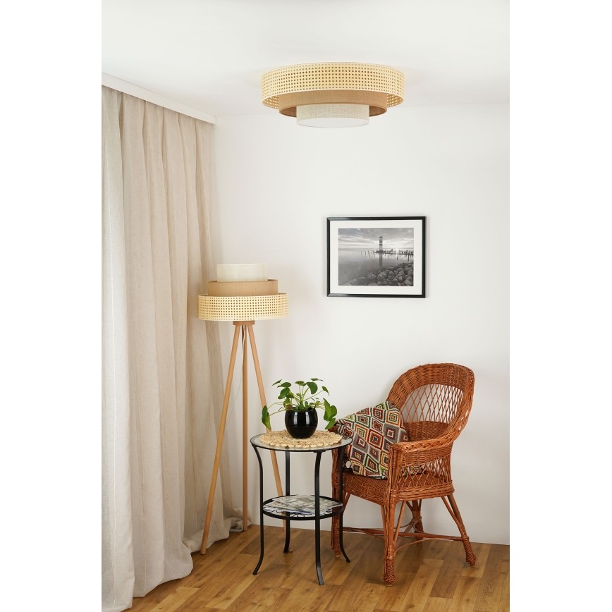 Brilagi - Plafón LED CEDAR LUNETA LED/26W/230V beige/marrón/color crema