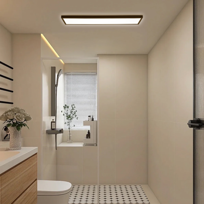 Brilagi- Plafón LED de baño FRAME LED/40W/230V 120x30 cm IP44 negro