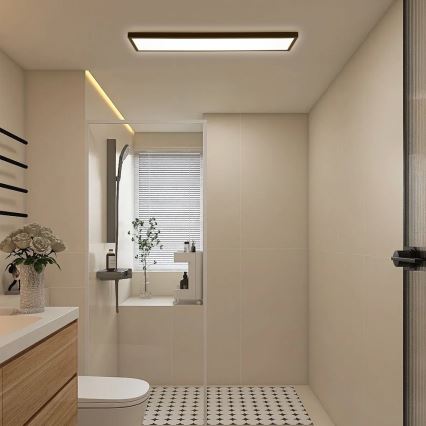 Brilagi - Plafón LED de baño FRAME LED/50W/230V 120x30 cm IP44 negro