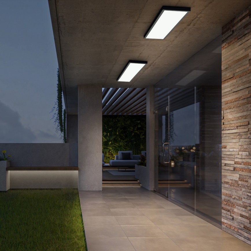 Brilagi - Plafón LED de baño FRAME LED/50W/230V 120x30 cm IP44 negro