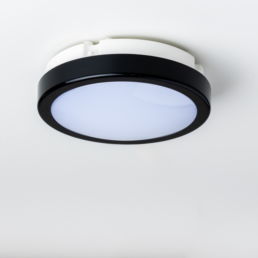 Brilagi - Plafón LED de baño PERA LED/12W/230V diá. 18 cm IP65 negro
