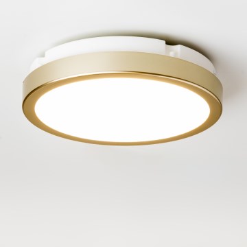 Brilagi - Plafón LED de baño PERA LED/18W/230V diá. 22 cm IP65 dorado