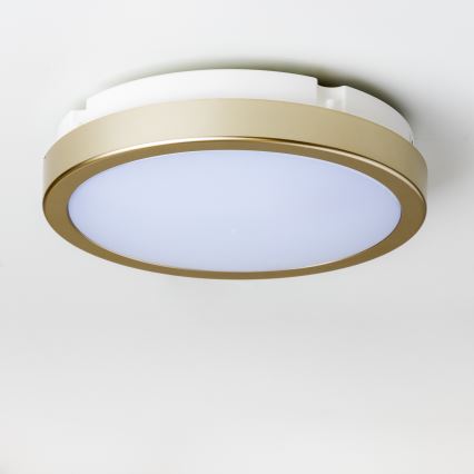 Brilagi - Plafón LED de baño PERA LED/18W/230V diá. 22 cm IP65 dorado