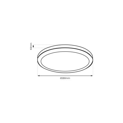 Brilagi - Plafón LED de baño PERA LED/24W/230V diá. 28 cm IP65 negro