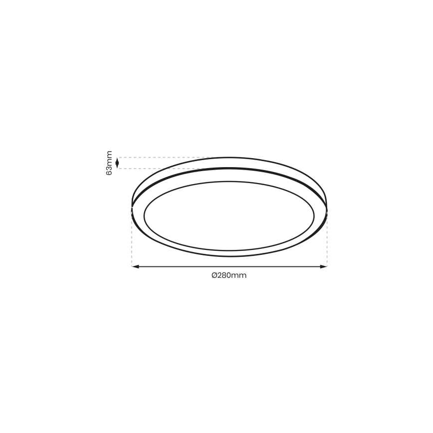 Brilagi - Plafón LED de baño PERA LED/24W/230V diá. 28 cm IP65 negro