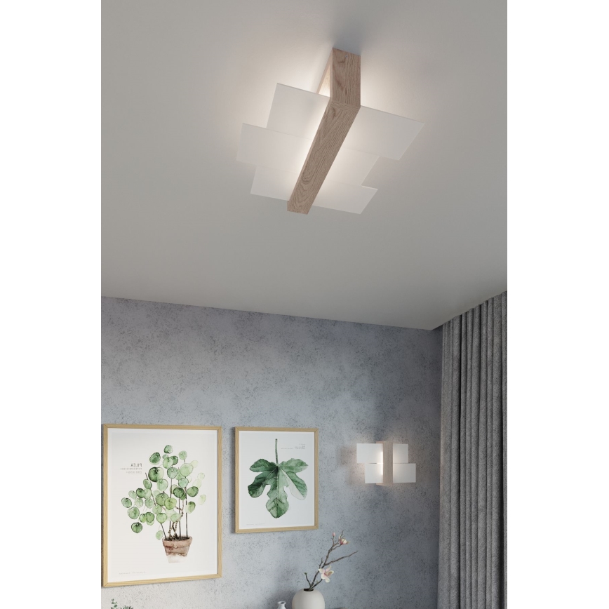 Brilagi -  Plafón LED HERA 2xE27/7,5W/230V madera