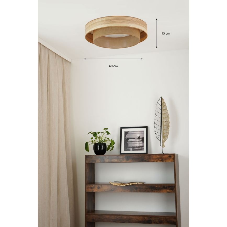 Brilagi - Plafón LED MONTANA BOHO LED/26W/230V diá. 60 cm marrón