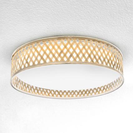 Brilagi - Plafón LED regulable CAMILA LED/48W/230V 3000-6500K bambú diá. 40 cm + control remoto