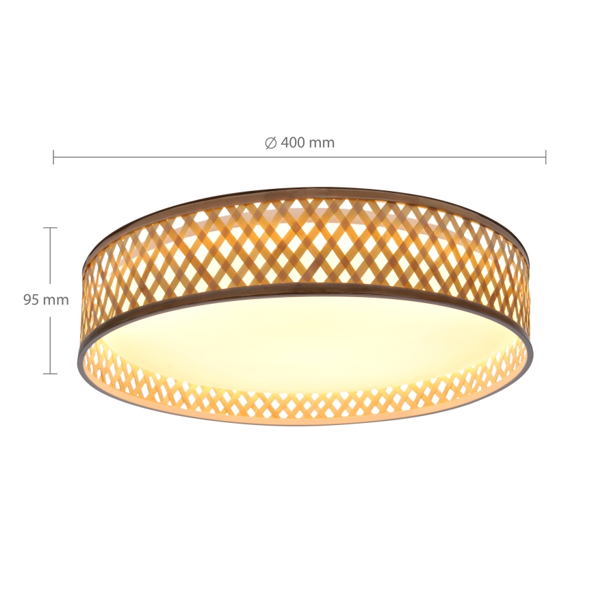 Brilagi - Plafón LED regulable CAMILA LED/48W/230V 3000-6500K bambú diá. 40 cm + control remoto