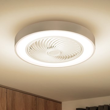 Brilagi - Plafón LED regulable con ventilador LED/30W/230V 3000-6500K blanco + control remoto