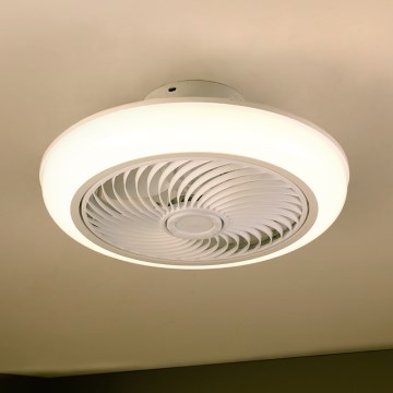 Brilagi - Plafón LED regulable con ventilador LED/30W/230V 3000-6500K blanco + control remoto