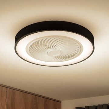Brilagi - Plafón LED regulable con ventilador LED/30W/230V 3000-6500K negro + control remoto