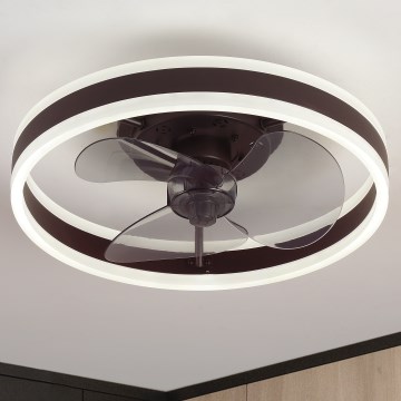 Brilagi - Plafón LED regulable con ventilador LED/30W/230V 3000-6500K negro + control remoto
