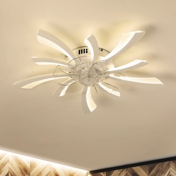 Brilagi - Plafón LED regulable con ventilador LED/50W/230V 3000-6500K blanco + control remoto